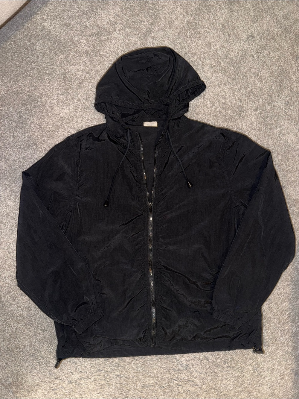 Brandy Melville Black Hooded Windbreaker Jacket